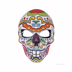 Scary Skull Print Mask Mexican Day of the Dead Mask Halloween Costume - flower