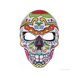 Scary Skull Print Mask Mexican Day of the Dead Mask Halloween Costume - flower