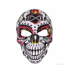 Scary Skull Print Mask Mexican Day of the Dead Mask Halloween Costume - flame