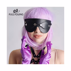 Fullyoung Women Sexy PU Leather Eye Mask Exotic Female Cosplay Leather - EM-027B