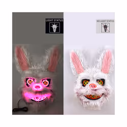 Cosplay Bloody Rabbit Plush Bunny Mask Decorative Festival Mask Bloody - Glowing 02