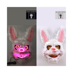 Cosplay Bloody Rabbit Plush Bunny Mask Decorative Festival Mask  Bloody - Glowing 02