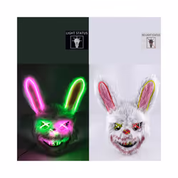Cosplay Bloody Rabbit Plush Bunny Mask Decorative Festival Mask Bloody - Glowing 04