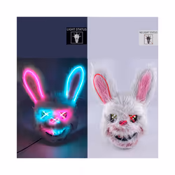 Cosplay Bloody Rabbit Plush Bunny Mask Decorative Festival Mask Bloody - Glowing 01