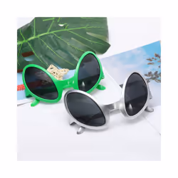 New Alien Glasses Funny Holiday Party Sunglasses Halloween Adults Kid - Silver blue film
