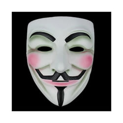 White Bronze Color V for  Anonymous Guy Fawkes Mask Movie Replica Resin - White