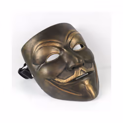 White Bronze Color V for  Anonymous Guy Fawkes Mask Movie Replica Resin - White
