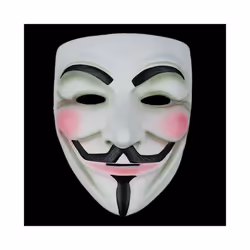 White Bronze Color V for  Anonymous Guy Fawkes Mask Movie Replica Resin - White