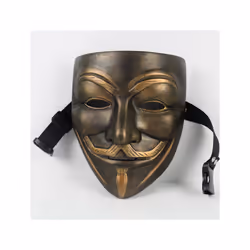 White Bronze Color V for  Anonymous Guy Fawkes Mask Movie Replica Resin - Bronze