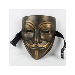 White Bronze Color V for  Anonymous Guy Fawkes Mask Movie Replica Resin - Bronze