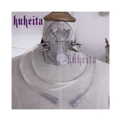 Gothic Grunge Rivets Chain Pvc Mask Cosplay Cyberpunk Handmade Decorative - 3