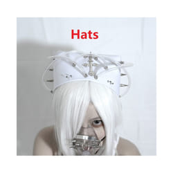 Gothic Grunge Rivets Chain Pvc Mask Cosplay Cyberpunk Handmade Decorative - Hats