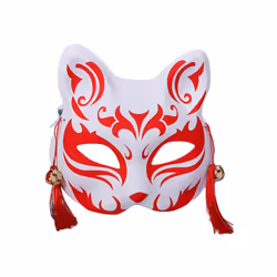 667E Foxes Cats Half Face Mask Japanese Kitsune Masks for Mens Womens - 6EE802318-5
