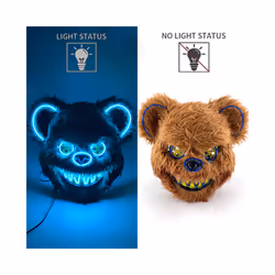 Halloween Bloody Rabbit Bear Mask Party Scary Cosplay Head Cover Masks - glowing mask 5