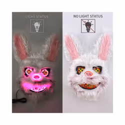 Halloween Bloody Rabbit Bear Mask Party Scary Cosplay Head Cover Masks - glowing mask 4