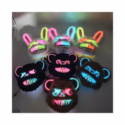 Halloween Bloody Rabbit Bear Mask Party Scary Cosplay Head Cover Masks - glowing mask 4