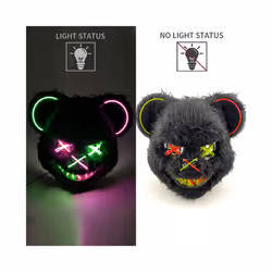 Halloween Bloody Rabbit Bear Mask Party Scary Cosplay Head Cover Masks - glowing mask 16