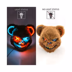 Halloween Bloody Rabbit Bear Mask Party Scary Cosplay Head Cover Masks - glowing mask 20