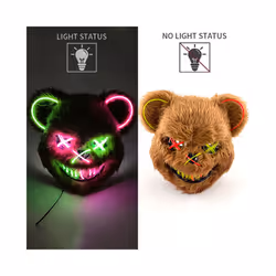 Halloween Bloody Rabbit Bear Mask Party Scary Cosplay Head Cover Masks - glowing mask 22