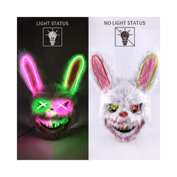 Halloween Bloody Rabbit Bear Mask Party Scary Cosplay Head Cover Masks - glowing mask 3