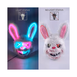 Halloween Bloody Rabbit Bear Mask Party Scary Cosplay Head Cover Masks - glowing mask 1