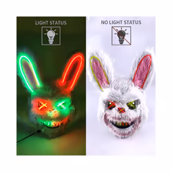 Halloween Bloody Rabbit Bear Mask Party Scary Cosplay Head Cover Masks - glowing mask 2