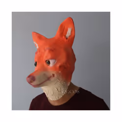 Monkey Mask Full Face Real Latex Mascara Animal Head Hood Halloween Carnival - Fox mask