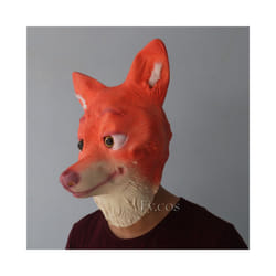 Monkey Mask Full Face Real Latex Mascara Animal Head Hood Halloween Carnival - Fox mask