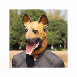 Monkey Mask Full Face Real Latex Mascara Animal Head Hood Halloween Carnival - Dog mask 1