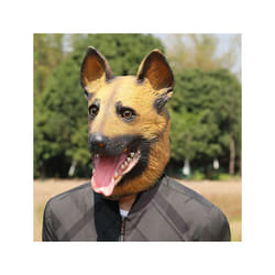Monkey Mask Full Face Real Latex Mascara Animal Head Hood Halloween Carnival - Dog mask 1