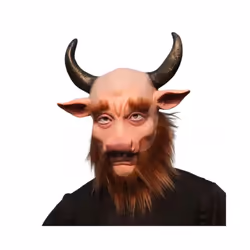 Monkey Mask Full Face Real Latex Mascara Animal Head Hood Halloween Carnival - Bull mask 1