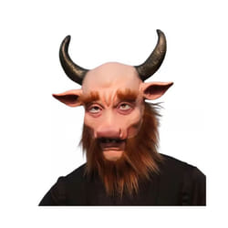 Monkey Mask Full Face Real Latex Mascara Animal Head Hood Halloween Carnival - Bull mask 1