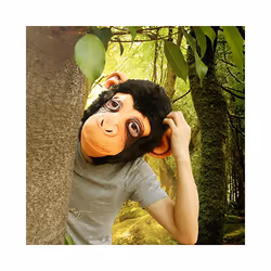 Monkey Mask Full Face Real Latex Mascara Animal Head Hood Halloween Carnival - Monkey mask 3