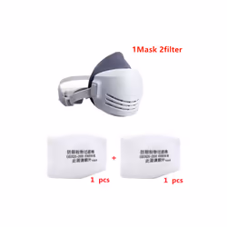 Dust Mask +20pcs Filter Cotton Respirator Half Face Dust-proof Mask Anti - 1 Mask 2 filter