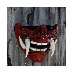Japanese Samurai Oni Demon Mask Cosplay Horror Prajna Hannya Evil Killer - White