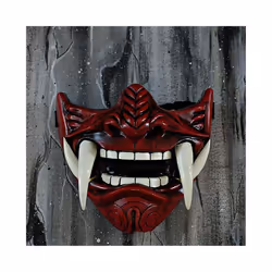 Japanese Samurai Oni Demon Mask Cosplay Horror Prajna Hannya Evil Killer - White