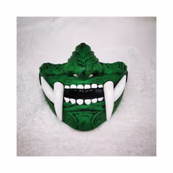 Japanese Samurai Oni Demon Mask Cosplay Horror Prajna Hannya Evil Killer - Green