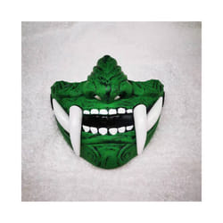 Japanese Samurai Oni Demon Mask Cosplay Horror Prajna Hannya Evil Killer - Green