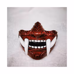 Japanese Samurai Oni Demon Mask Cosplay Horror Prajna Hannya Evil Killer - Red