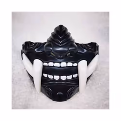 Japanese Samurai Oni Demon Mask Cosplay Horror Prajna Hannya Evil Killer - Black