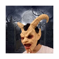 Lucifer Cosplay Latex Masks Halloween Costume Horror Demon Devil Face - Fanged mask
