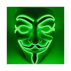 Led Hacker Mask V  Mask Adults Light Up Halloween Mask - Green
