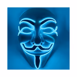 Led Hacker Mask V Mask Adults Light Up Halloween Mask - Blue