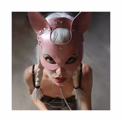 Bdsm Leather Mask Bondage Sexy Harness Adult Game Couples Women Cat Mask - style2