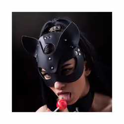 Bdsm Leather Mask Bondage Sexy Harness Adult Game Couples Women Cat Mask - style2
