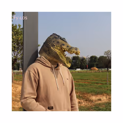 Alligator Mask Masquerade Party Adult Latex Reptile Animal Full Face Helmet - Bull mask