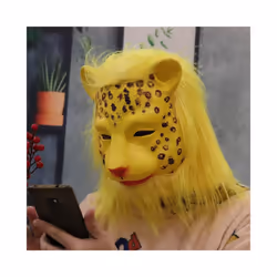 Alligator Mask Masquerade Party Adult Latex Reptile Animal Full Face Helmet - Leopard mask