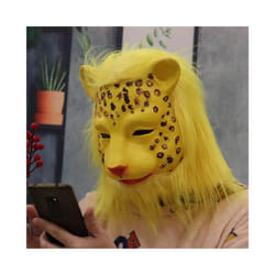 Alligator Mask Masquerade Party Adult Latex Reptile Animal Full Face Helmet - Leopard mask