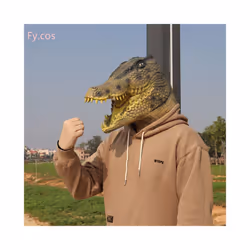 Alligator Mask Masquerade Party Adult Latex Reptile Animal Full Face Helmet - Crocodile mask