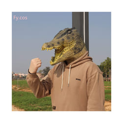 Alligator Mask Masquerade Party Adult Latex Reptile Animal Full Face Helmet - Crocodile mask